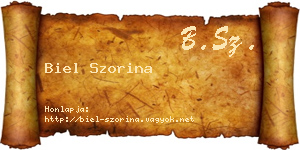 Biel Szorina névjegykártya